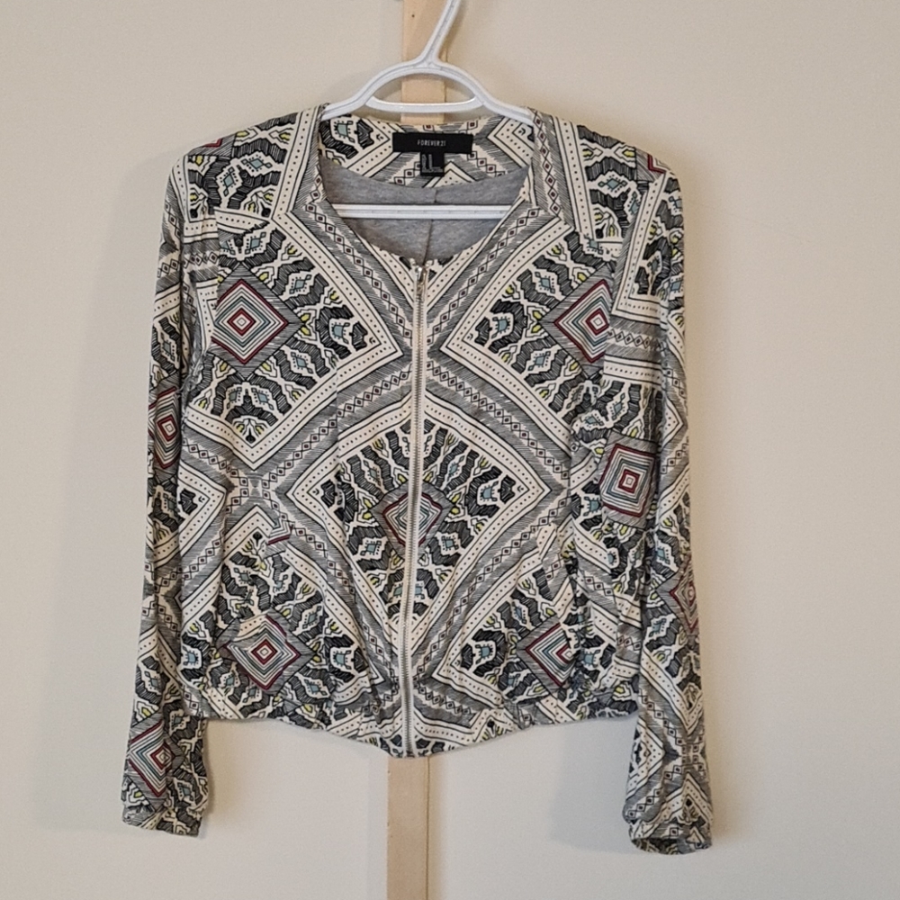 Forever 21 Zip Sweater Jacket Cardigan size M